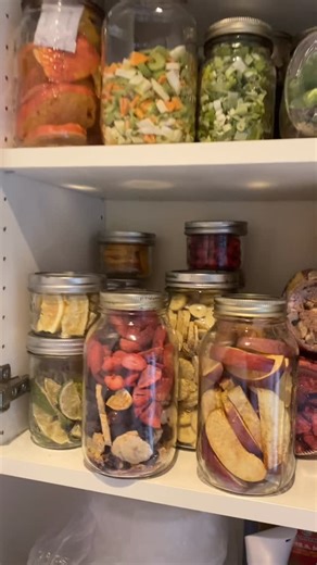 Jill Chen on Instagram: "5 months of non-stop freeze drying and this is just 1 of 3 cupboards. My freezers are now roomier and filled with mainly meat, seafood and dumplings, while cupboards are full of freeze-dried fruit, veg, herbs and leftover meals. The blackberry harvest that took up a third of the freezer is now in powder form. Time to give the machines a break! . #preppers #foodsecurity #freezedriedvegetables #freezedriedfruit #zerowaste"