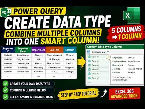 Power Query Create Data Type | Combine Multiple Columns into One