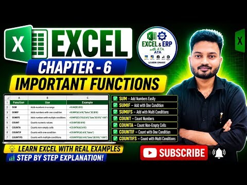 Master Excel Functions in One Video | SUM, SUMIF, SUMIFS, COUNT, COUNTA, COUNTIF, COUNTIFS | Excel