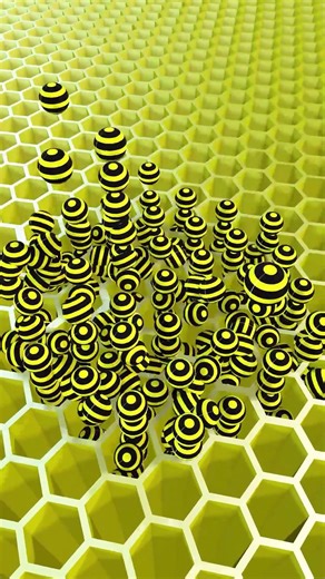 Relaxing loop animation of bees flying into a beehive 🐝🍯