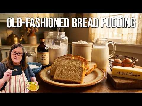 Old Fashioned Bread Pudding with Warm Lemon Sauce