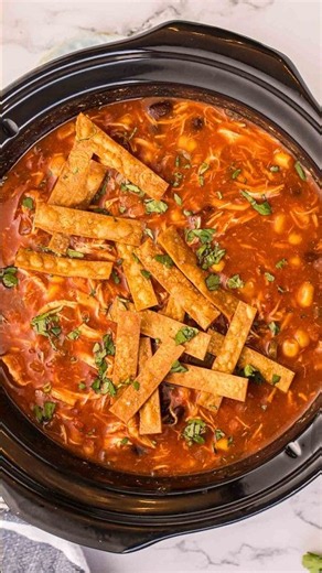 Crockpot Chicken Tortilla Soup | No Searing Needed