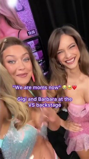 "We are moms now"Gigi and Barbara at the VS backstage #gigihadid #barbarapalvin #youtubeshorts