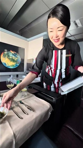 The amazing Japan Airlines service and food #firstclass #travel #flight