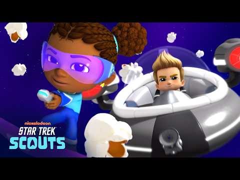 Star Trek Scouts Blast Asteroids Shaped like a Booger and POPCORN! 🍿 | Star Trek: Scouts | Nick Jr.