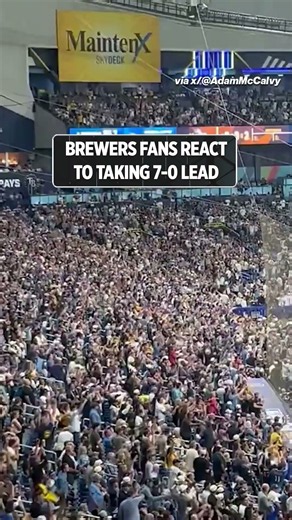 "Brewers fans have taken over the Trop." #MLB #brewers #baseball