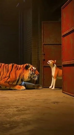 When the tiger bowed before the dog, a tiny miracle unfolded #wildlife #nature #animal