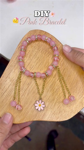 Diy Pink Bracelet 🎀😍#shorts #diy #bracelet
