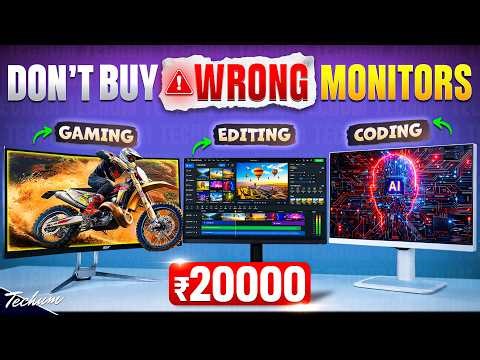Top 5 Best Monitors Under 20000 (2026)💥Gaming, Editing, Productivity💥