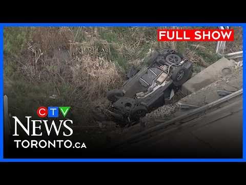 Driver in hospital after car flipped over and landed in a ditch | CTV News Toronto Noon May 20, 2026