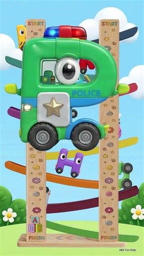 Learn the Alphabet from A to Z 🚗 ABC Song with Racing Alphabet Cars 🏁 #shorts #kids #abcd