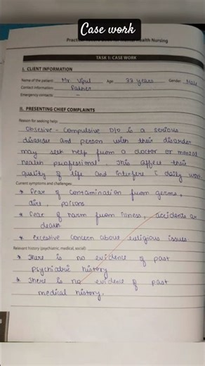 Case work - psychiatric#nursingnotes #nursingeducation #bscnursing #shortsfeed #shorts #viral #notes