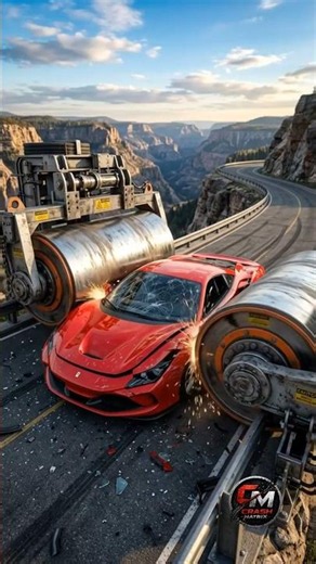Ferrari F80 vs Giant Steel Roller 💥 Can a $4 Million Hypercar Survive | BeamNG.drive #dashcam