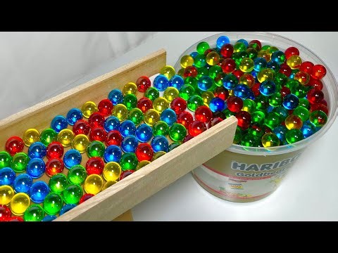 Marble Run ASMR Race ☆ HABA Slope & Dump Truck Excavator Ambulance Forklift Garbage Truck Tractors