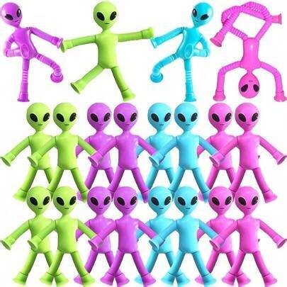 1/4pcsAlien Telescopic Pop Tube Toy, Suction Cup Fidget Alien Toy, Stress Relief Stretchable Decompression Toy, Transformable Shape-Shifting Alien Sensory Toy, Novelty Educational Toy For Kids, Anti-Anxiety Desk Toy, Party Favor Gift For Boys Girls | SHEIN