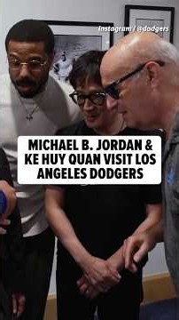 Michael B. Jordan & Ke Huy Quan Visit Los Angeles Dodgers