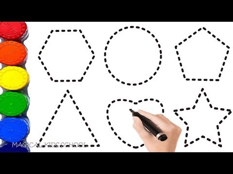 2d shapes drawing activity for kids, how to draw shapes, 2d shapes, colors song, Preschool Learning