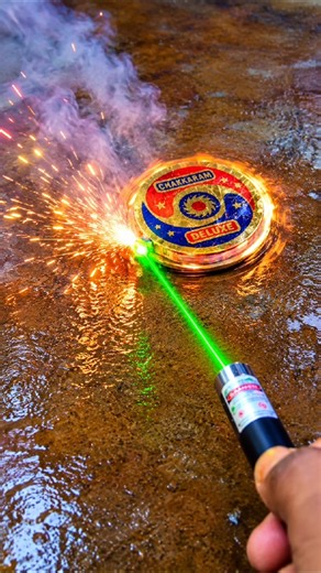 Can a Laser Light Ignite a Chakri Firework? 😱🔥 | Laser vs Chakri Experiment #Shorts