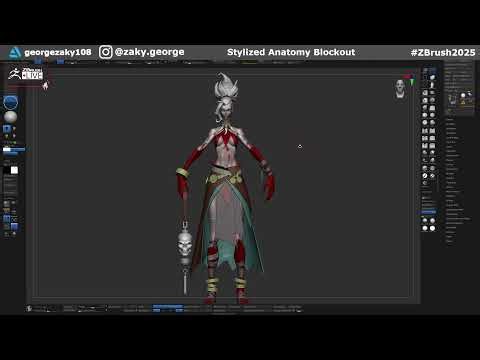 Stylized Anatomy Blockouts with George Zaky - Zbrush 2025: Day 27