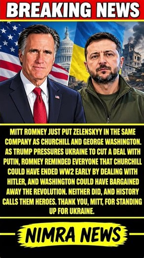 BREAKING: Mitt Romney Compares Zelenskyy to Churchill and George Washington