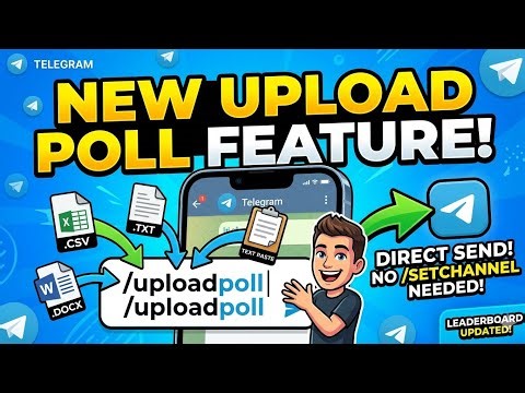 How to Upload Polls Direct in Telegram! (CSV, TXT, DOCX & TEXT PASTE)