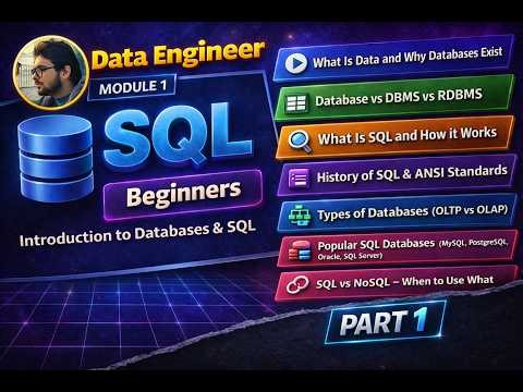 Data Engineer | Introduction to Databases & SQL | Complete SQL Beginner Playlist | Module 1 | MYSQL