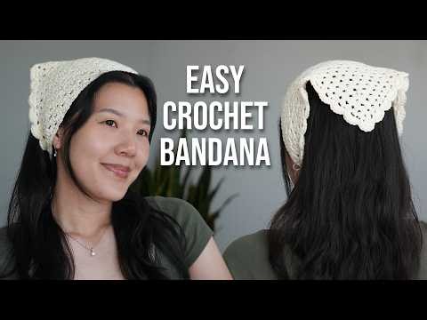 Crochet Bandana Tutorial | Scalloped Granny Stitch Bandana