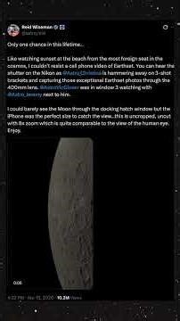 Astronaut Films Stunning "Earthset" from Space with iPhone | Reid Wiseman's Viral Space Video