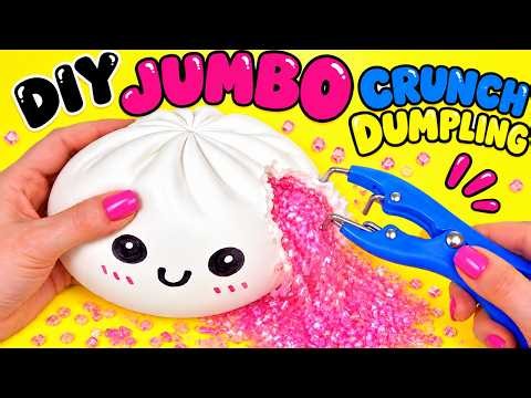 How to Make DIY JUMBO Dumpling CRUNCHY Squishy Step By Step Tutorial! Crafts for Kids