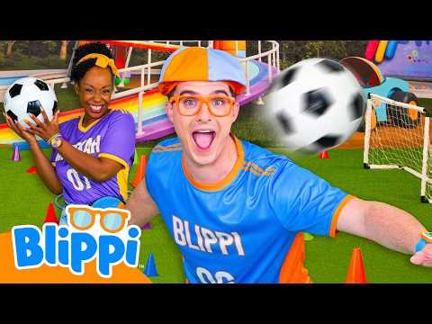 Blippi and Meekah's Trick Shot Soccer Challenge! ⚽