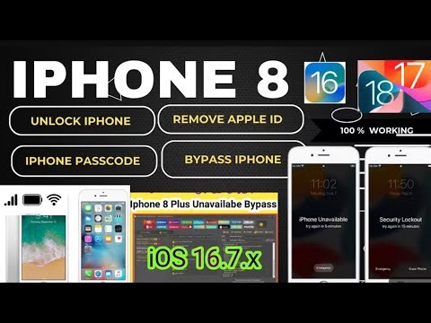 iPhone 8 Unavailable Lock Screen Solution With Sim network ✅iOS 16.7.10 by Unlock Tool 2026