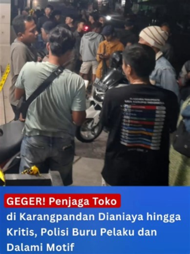 Aksi penganiayaan berdarah menggemparkan warga di kawasan Jalan Karanganyar–Tawangmangu, Rabu (16/9) malam. Peristiwa mencekam tersebut menimpa seorang penjaga toko sepatu dan baju 'Matahari Ayu' yang berlokasi di Dusun Kandangmenjangan, Desa/Kecamatan Karangpandan. Informasi awal bermula dari laporan warga ke Polsek Karangpandan sekitar pukul 18.50 WIB. Menindaklanjuti laporan darurat tersebut, aparat Polsek Karangpandan bersama tim Inafis Satreskrim Polres Karanganyar langsung tiba di lokasi p