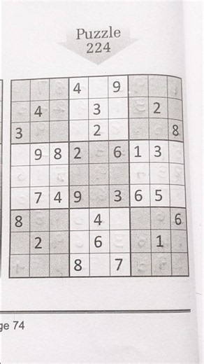 sudoku puzzle 224with solution #sudoku #puzzle #sudokupuzle #sudokugame #sudokusolving #sudokushorts