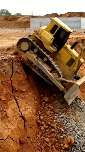 Bulldozer Disaster! Watch Heavy Equipment Slide into Trench 🚧