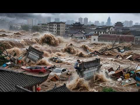 River Bursts Its Banks & Bridges Collapse in China — Floods, Landslides Swallow Hunan Villages