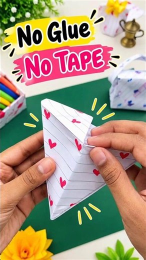 DIY Cute Gift Box🎁😱|❌No Glue Needed!|Easy Paper Craft|Day 27|#Shorts#viral#noglue#gift#fypシ゚viral