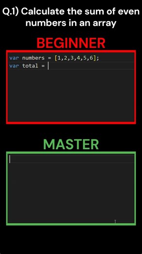Mastering JavaScript: Sum of Even Numbers (Beginner vs. Pro) #js #coding #codingtips
