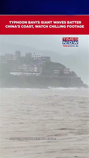 China Typhoon Bavi Update: Monster Waves Smash Windows As Typhoon Bavi Pounds China #shorts