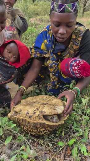 The Hadzabe people living close to nature and enjoying their traditional meal together. 🔥🐢#reels