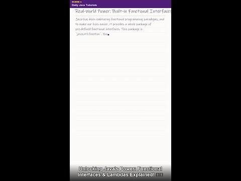Master Java Functional Interfaces & Lambdas! ✨ Java 8 Concepts for Beginners
