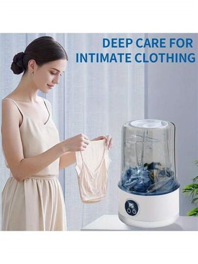 1L Mini Washing Machine, USB Wireless Portable Underwear Laundry Cup, No Plug Required, 5-Minute Rapid Wash, Underwear-Specific, Convenient For Business Trips | SHEIN