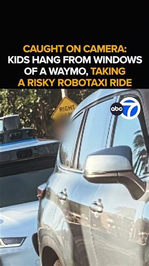 Teens seen hanging out of Waymo in busy Santa Monica traffic