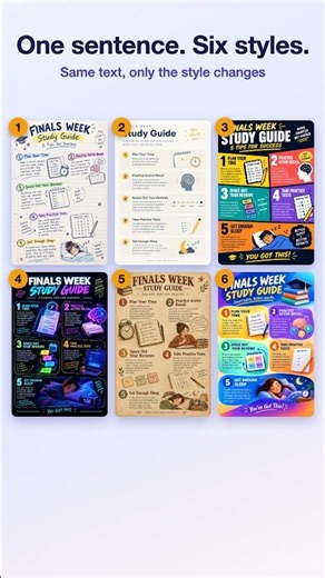 One sentence. Six styles. Which one would you post? #infographic #aiinfographic #anchorchart