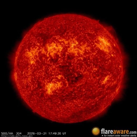 31 Mar - 1 Apr: 24 Hour Solar Activity (Earth Facing; Solar Storm, Sunspot, Solar Flare, CME)