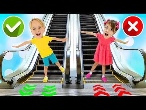 Escalator Mall Adventure - Kids Learn Mall Safety Rules