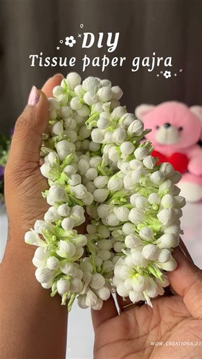 DIY beautiful Gajra from tissue paper #diy #craft #hairstyle #sorts #gajra #viralvideo