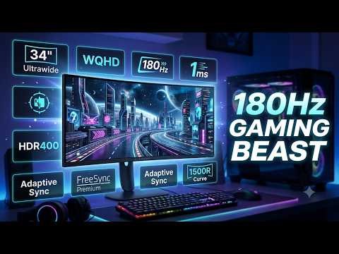 Best 34 Inch Ultrawide 180Hz Gaming Monitor Under $350? Alienware AW3425DWM Review 2026