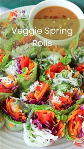 Veggie Spring Rolls #VeggiePacked #FreshSpringRolls #HealthySnacks #MealPrepIdeas #DietitianApproved