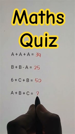 Math Quiz 😃 #youtubeshorts #maths #mathpuzzles #mathstricks #mathtricks #mathematics #mathgames