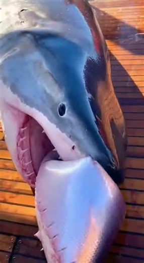 😱 Great White Shark Explodes Onto the Deck as a Giant Bluefin Tuna Is Hauled From the Sea